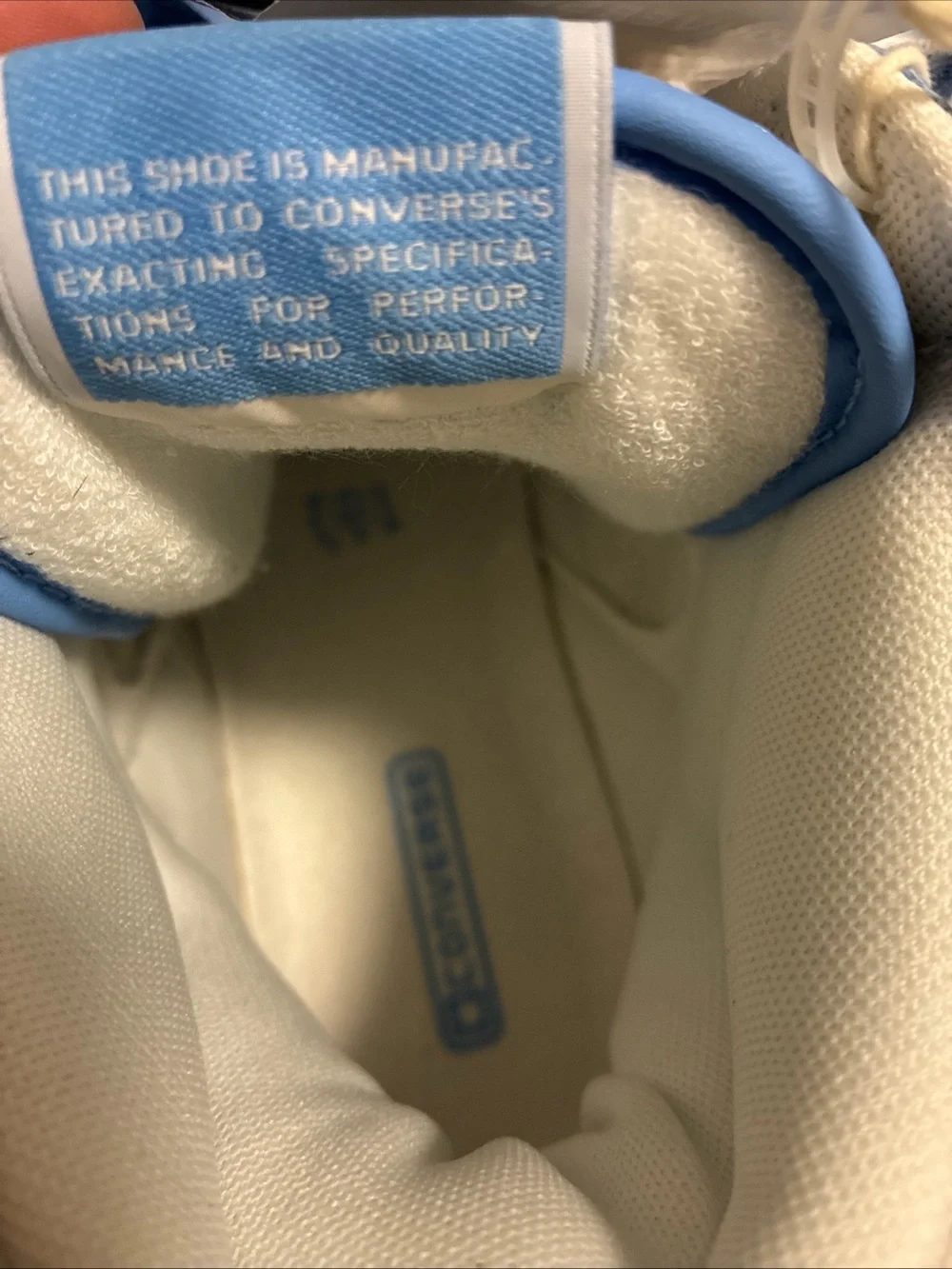 Converse Weapon Mid Light Blue Leather Basketball “UNC” Shoes A10597C Mens 10.5